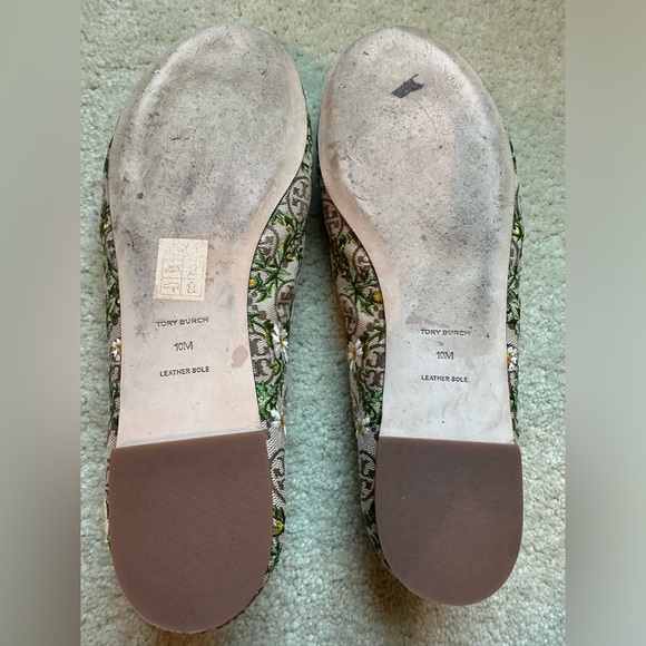 Tory Burch T Charm Embroided Canvas T Logo Ballet Flats - Picture 5 of 15